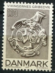 Denmark Sc#653 MNH, 1.10k sepia, Viking age art (1979)