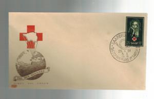 1951 Saar Germany First day Cover # B82 FDC Red Cross