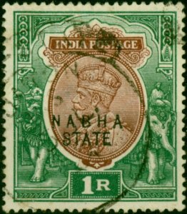 Nabha 1913 1R Red-Brown & Deep Blue-Green SG58 Fine Used (2)