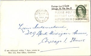 Australia 5d QEII Royal Visit 1963 Goulburn, N.S.W. Aust. to Chicago, Ill. wi...