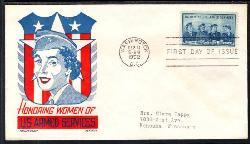 US 1013 Women in the Armed Forces Cachet Craft Boll U/A FDC