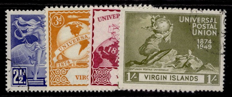 BRITISH VIRGIN ISLANDS GVI SG126-129, anniversary of UPU set, FINE USED.