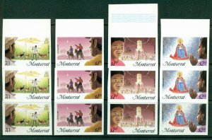 Montserrat 1985 Xmas IMPERF Strip 3 MUH Lot21227