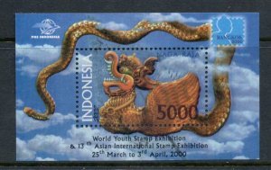 Indonesia 2000 Bangkok 2000 Stamp Ex, Dragon MS MUH