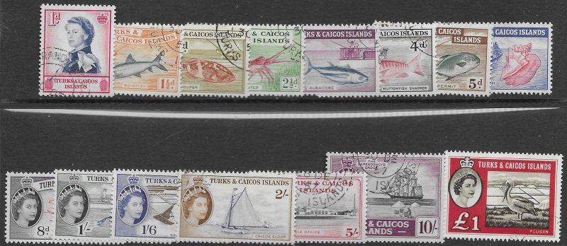 Turks & Caicos  121-35  1957  set 15  FVF Used