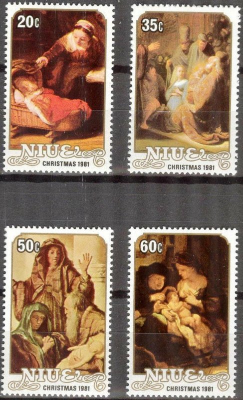 Niue 1981 Christmas Art Paintings set of 4 MNH