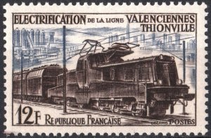 France SC#768 12₣ Electrification of the Line Valenciennes (1955) MNH