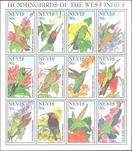 Nevis #896-902, Complete Set(7), 1995, Birds, Never Hinged