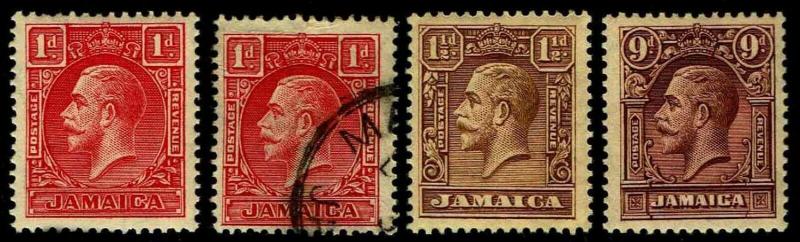 1929-32 Jamaica #103 103a & 104-05 KGV Wmk 4 - Most OGNH - VF - $42.75 (E#3522)