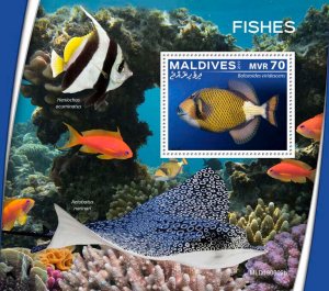 Maldives 2019 MNH Fish Stamps Fishes Titan Triggerfish 1v S/S