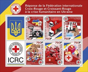 Niger 2022 Red Cross World Help to Ukraine perforation sheetlet MNH