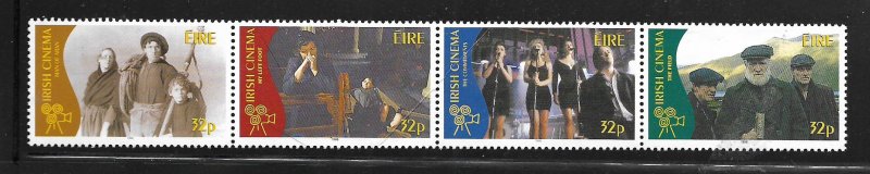 IRELAND, 1031A, MNH, STRIP OF 4, IRISH CINEMA