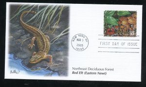 US 3899i Northeast Deciduous Forest Red Eft Newt UA Fleetwood cachet FDC