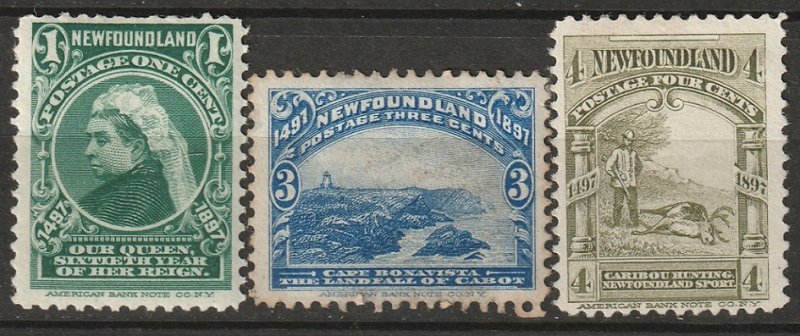 Newfoundland 1897 Sc 61,63-4 MH/MNG