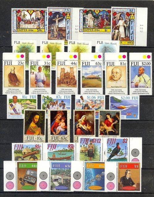 Fiji Scott 703 // 756 Mint NH (7 sets) Catalog Value $70.50