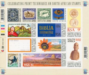 South Africa Stamps 2010 MNH Print Techniques Stamps-on-Stamps Joburg 12v M/S