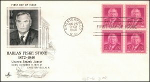 Scott 965 3 Cents Stone Artcraft FDC Unaddressed Block Planty 965-6