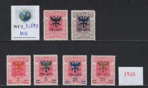 WC1_31593. ALBANIA. Valuable lot of 1920 stamps. Sc.121-122,129-130,132-133. MH