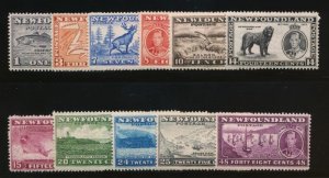 NEWFOUNDLAND 233-243 MINT F-VF NH KGVI