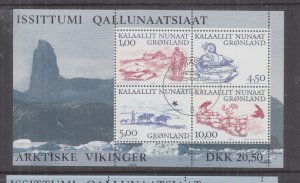 GREENLAND, 2001 Vikings Souvenir Sheet, used.