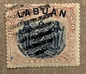 Labuan 1897 24c Coat of Arms, perf 13.5-14.  Scott 84b, CV $2.40. SG 100