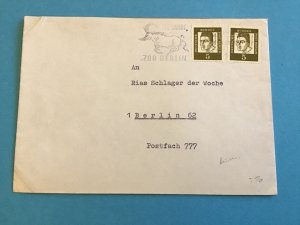 Germany 1969 125 Berlin Zoo Stamp Cover R42924