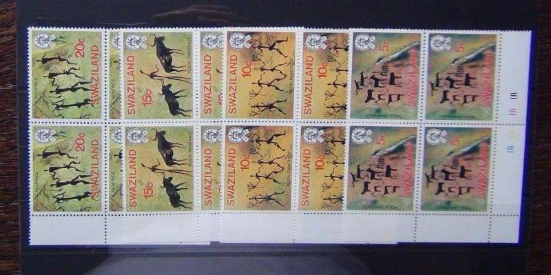 Swaziland 1977 Rock Paintings Art set in block x 4 MNH