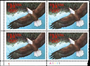 US #2542 $14.00 EAGLE MNH LL PLATE BLOCK #A1111-1 DURLAND $100.00