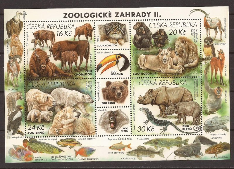 2017 Czechoslovakia - Sc3719 - MNH VF - Mini Sheet - Zoo Animals