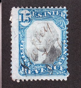 US R110 15c Second Issue Internal Revenue Used VG-Fine SCV $100