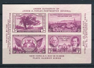 USA; 1936 . Philatelic Expo fine MINT MNH Imperf SHEET