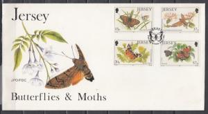 Jersey, Scott cat. 568-571. Butterflies issue. First day cover. ^