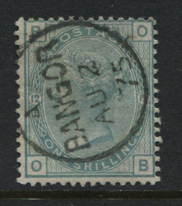 1873 1/ green Plate 12 OB, SG 150 with SON Bangor CDS. 