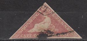 Cape of Good Hope 3 SG 5 Used F/VF 1857  SCV $325.00