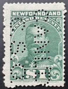 Newfoundland, NFR 20,  Used ,GV Inland Revenue Stamp,  SCO Cancel