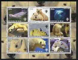 BENIN - 2003 - Polar Bears - Perf 9v Sheet - MNH - Private Issue