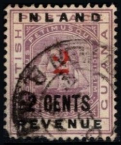 1888 British Guiana Revenue 2 Cents Overprinted 2 Cents Inland Revenue