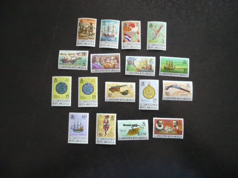 Stamps - St. Kitts Nevis - Scott# 206-222 - Mint Never Hinged Set of 17 Stamps