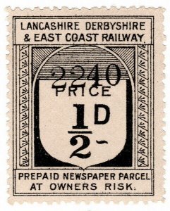 (I.B) Lancashire Derbyshire & East Coast Railway : Newspaper Parcel ½d 