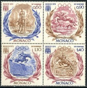 Monaco 1972, Olympic games Munich 4v [+], MNH