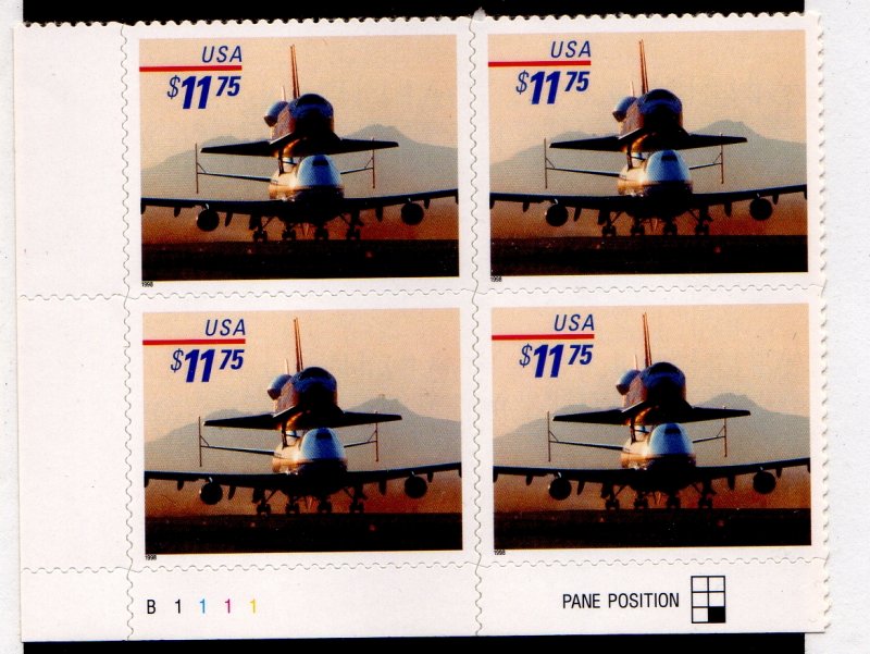 3262 $11.75 Space Shuttle B1111 LL Plate Position 6 Plate Block