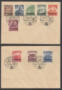 Luxembourg Sc NB1-NB9 FDC. 1941 German Occupation, complete set on matching FDCs