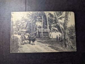 1920 British Ceylon RPPC Postcard Cover Colombo to Barcelona Spain