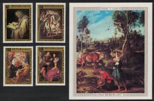 Congo Peter Paul Rubens Paintings 4v+MS 1978 MNH SG#596-MS600