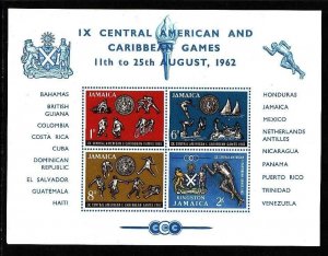 Jamaica-Sc#197-200- id6-unused NH imperf sheet-Sports-Caribbean G