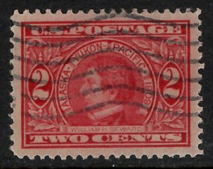 Scott 370, XF-S Used, 2c Alaska-Yukon, light horizontal bend
