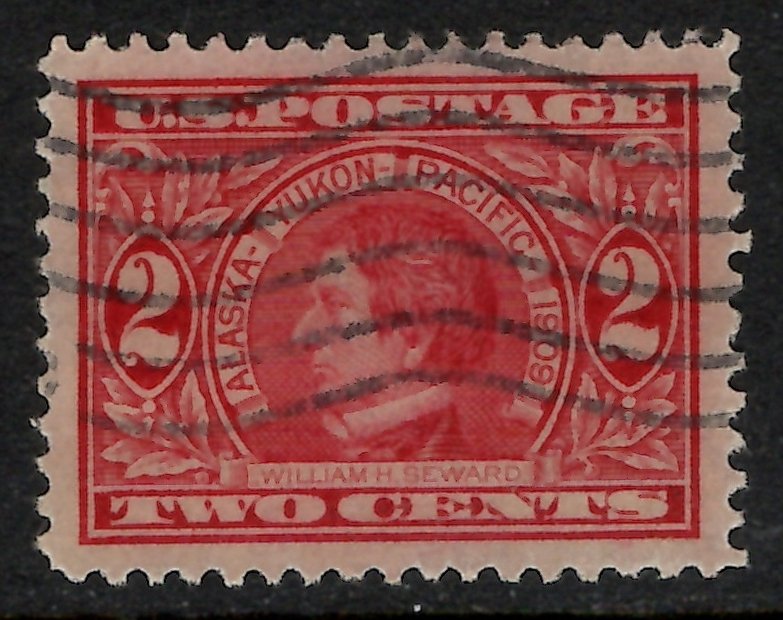 Scott 370, XF-S Used, 2c Alaska-Yukon, light horizontal bend