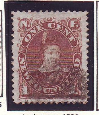 Newfoundland Sc 43 1896  1 cr brn Pr of Wales stamp used