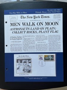 NY times Philatelic history of US panel: First man walks on moon