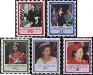 South Georgia 101-105 (mnh set of 5) Elizabeth II 60th birthday issue (1986)